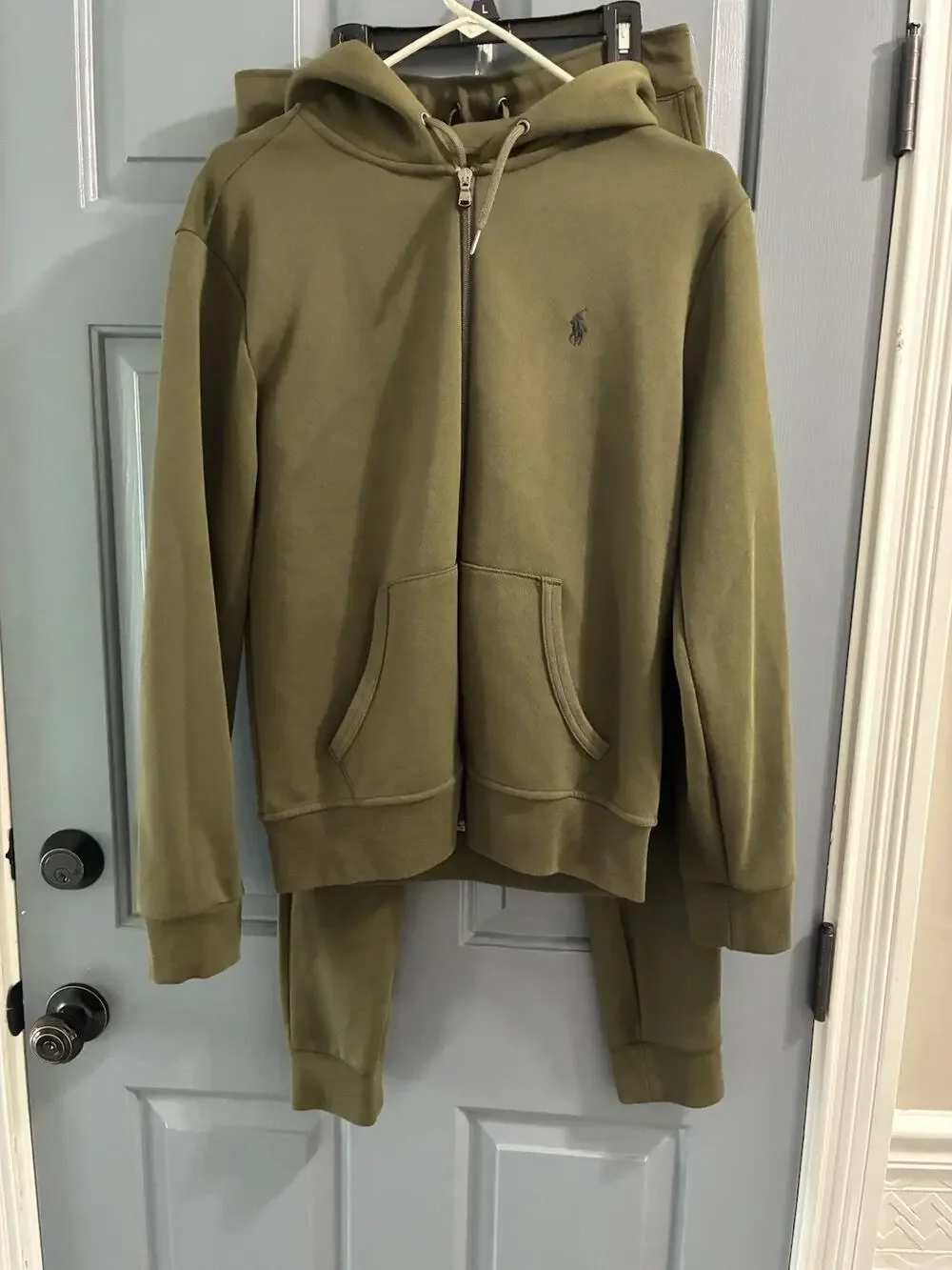 Polo Ralph Lauren Men’s Tracksuit Set Hoodie & Jogger Pants Olive Green Sz Small